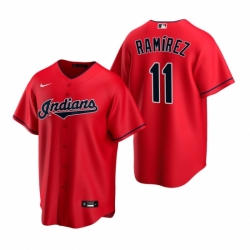 Mens Nike Cleveland Indians 11 Jose Ramirez Red Alternate Stitched Baseball Jerse