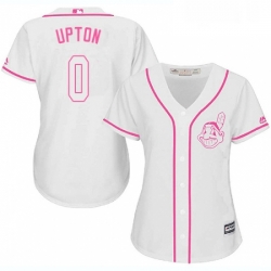 Womens Majestic Cleveland Indians 0 BJ Upton Replica White Fashion Cool Base MLB Jersey 