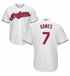 Youth Majestic Cleveland Indians 7 Yan Gomes Authentic White Home Cool Base MLB Jersey