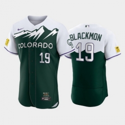 Men Colorado Rockies 19 Charlie Blackmon 2022 Green City Connect Flex Base Stitched Jerseys