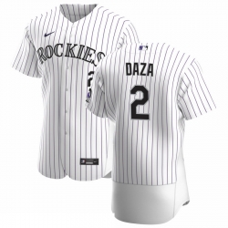 Men Colorado Rockies 2 Yonathan Daza Men Nike White Home 2020 Flex Base Player MLB Jersey