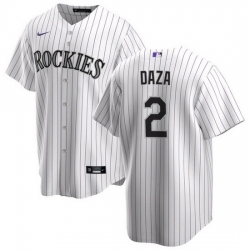 Men Colorado Rockies 2 Yonathan Daza White Stitched Baseball Jersey