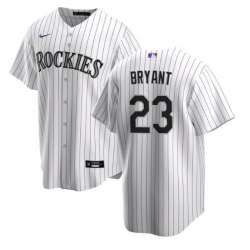 Men Colorado Rockies 23 Kris Bryant White Stitched Baseball jersey