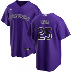 Men Colorado Rockies 25 C J  Cron Purple Stitched Baseball Jersey
