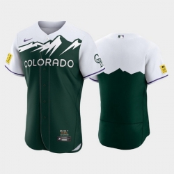 Men Colorado Rockies Blank 2022 Green City Connect Flex Base Stitched Jerseys