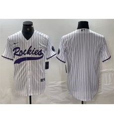 Men Colorado Rockies Blank White Cool Base Stitched Baseball Jersey