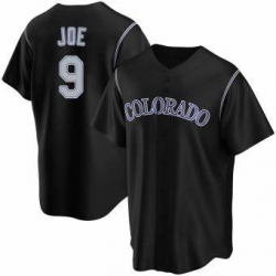 Men Colorado Rockies Connor Joe #9 Black Cool Base Stitched Baseball Jersey