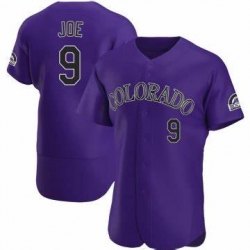 Men Colorado Rockies Connor Joe #9 Purple Flex Base Stitched Baseball Jersey