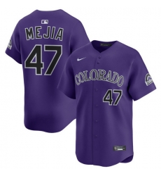 Men Colorado Rockies Nike Purple Alternate Limited Jersey Mejia Juan 47