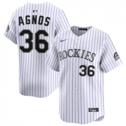 Men Colorado Rockies Nike White Alternate Limited Jersey Agnos Zach 36