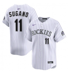 Men Colorado Rockies Nike White Alternate Limited Jersey Sugano Tomoyuki 11