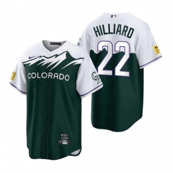 Men Nike Nike Colorado Rockies #22 Sam Hilliard City Connect Stitched Flex Base Baseball Jersey