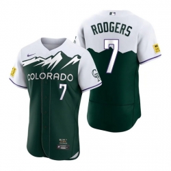 Men Nike Nike Colorado Rockies #7 Brendan Rodgers City Connect Stitched Flex Base Baseball Jersey