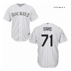 Mens Majestic Colorado Rockies 71 Wade Davis Replica White Home Cool Base MLB Jersey 