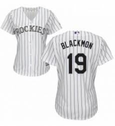 Womens Majestic Colorado Rockies 19 Charlie Blackmon Replica White Home Cool Base MLB Jersey