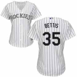 Womens Majestic Colorado Rockies 35 Chad Bettis Replica White Home Cool Base MLB Jersey