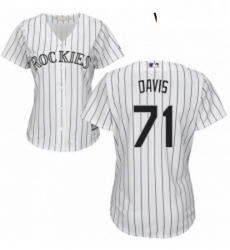 Womens Majestic Colorado Rockies 71 Wade Davis Authentic White Home Cool Base MLB Jersey 