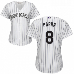 Womens Majestic Colorado Rockies 8 Gerardo Parra Replica White Home Cool Base MLB Jersey