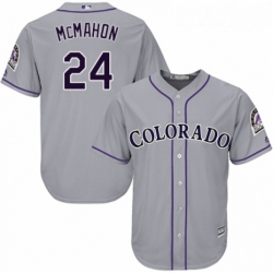 Youth Majestic Colorado Rockies 24 Ryan McMahon Replica Grey Road Cool Base MLB Jersey 