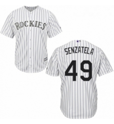 Youth Majestic Colorado Rockies 49 Antonio Senzatela Authentic White Home Cool Base MLB Jersey 