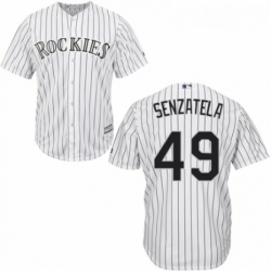 Youth Majestic Colorado Rockies 49 Antonio Senzatela Replica White Home Cool Base MLB Jersey 