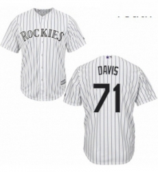 Youth Majestic Colorado Rockies 71 Wade Davis Replica White Home Cool Base MLB Jersey 