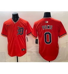 Men Detroit Tigers 0 Paws Orange Limited Stitched Baseball Jersey Men Detroit Tigers 0 Paws Orange Limited Stitched Baseball Jersey