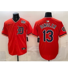 Men Detroit Tigers 13 Dillon Dingler Orange 2026 Alternate USA 250 Patch Vapor Premier Limited Stitched Baseball Jersey Men Detroit Tigers 13 Dillon Dingler Orange 2026 Alternate USA 250 Patch Vapor Premier Limited Stitched Baseball Jersey