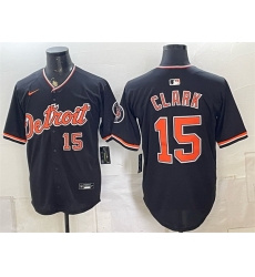 Men Detroit Tigers  15 Max Clark Black Alternate 2026 Cool Base Stitched Baseball Jersey