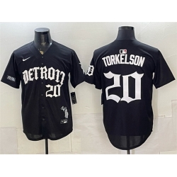 Men Detroit Tigers  20 Spencer Torkelson 2026 Black  Motor Gothic Edition  Vapor Premier Limited Stitched Baseball Jersey