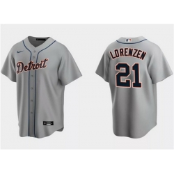 Men Detroit Tigers 21 Michael Lorenzen Grey Cool Base Stitched Jersey