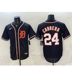 Men Detroit Tigers 24 Miguel Cabrera Black 2026 Fashion Replica Black Out Stitched Baseball Jersey Men Detroit Tigers 24 Miguel Cabrera Black 2026 Fashion Replica Black Out Stitched Baseball Jersey