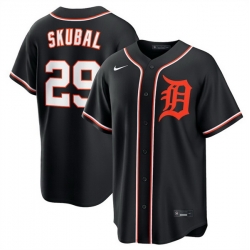 Men Detroit Tigers  29 Tarik Skubal 2026 Fashion Replica Black Out Stitched Baseball Jersey