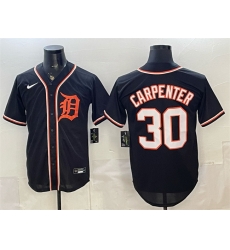 Men Detroit Tigers  30 Kerry Carpenter 2026 Fashion Replica Black Out Stitched Baseball Jersey