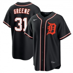Men Detroit Tigers  31 Riley Greene 2026 Fashion Replica Black Out Stitched Baseball Jersey