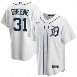 Men Detroit Tigers 31 Riley Greene White Cool Base Stitched Jersey
