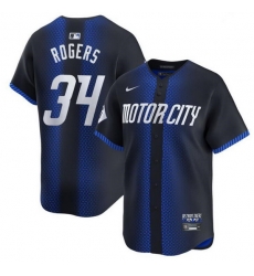 Men Detroit Tigers 34 Jake Rogers 2024 Navy City Connect Cool Base Limited Stitched Jersey