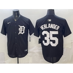 Men Detroit Tigers  35 Justin Verlander Black Limited Stitched Baseball Jersey