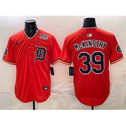 Men Detroit Tigers  39 Zach McKinstry Orange 2026 Alternate USA 250  Patch Vapor Premier Limited Stitched Baseball Jersey