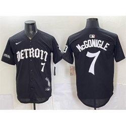 Men Detroit Tigers  7 Kevin McGonigle 2026 Black  Motor Gothic Edition  Vapor Premier Limited Stitched Baseball Jersey