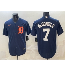 Men Detroit Tigers  7 Kevin McGonigle Pink Blue Limited Stitched Baseball Jersey