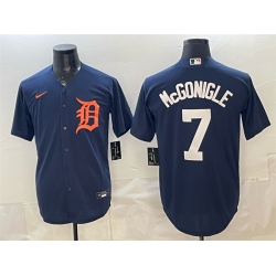Men Detroit Tigers  7 Kevin McGonigle Pink Blue Limited Stitched Baseball Jersey