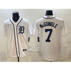 Men Detroit Tigers  7 Kevin McGonigle White Cool Base Stitched Baseball Jersey