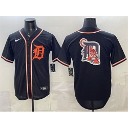 Men Detroit Tigers Team Big Logo 2026 Fashion Replica Black Out Stitched Baseball Jersey