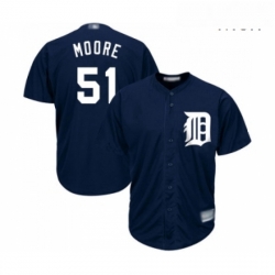 Mens Detroit Tigers 51 Matt Moore Replica Navy Blue Alternate Cool Base Baseball Jersey 