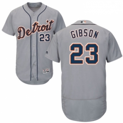 Mens Majestic Detroit Tigers 23 Kirk Gibson Grey Road Flex Base Authentic Collection MLB Jersey