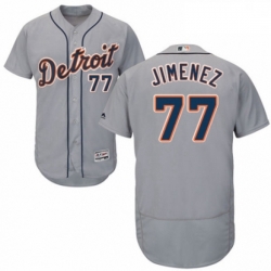 Mens Majestic Detroit Tigers 77 Joe Jimenez Grey Road Flex Base Authentic Collection MLB Jersey