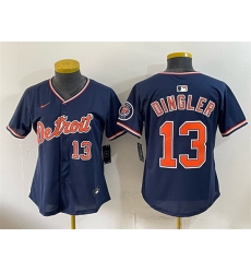 Women Detroit Tigers  13 Dillon Dingler Navy 2026 Alternate Vapor Premier Limited Stitched Baseball Jersey  