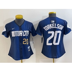 Women Detroit Tigers 20 Spencer Torkelson 2024 Navy City Connect Cool Base Limited Stitched Baseball Jersey 1