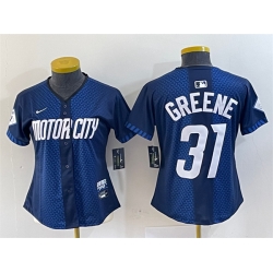Women Detroit Tigers 31 Riley Greene 2024 Navy City Connect Cool Base Limited Stitched Baseball Jersey